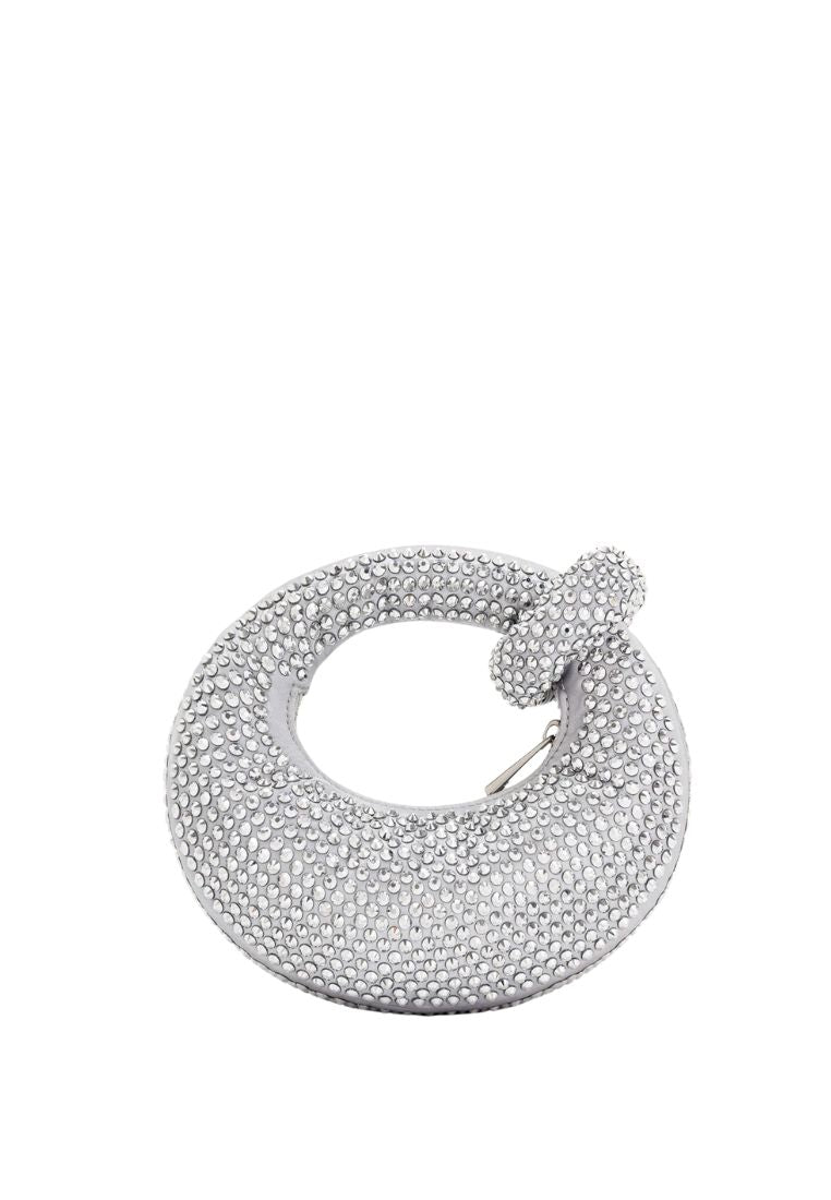 Abacus Artificial Crystal Mini Top Handle Bag - Gray