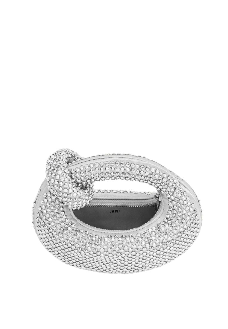 Abacus Artificial Crystal Mini Top Handle Bag - Gray