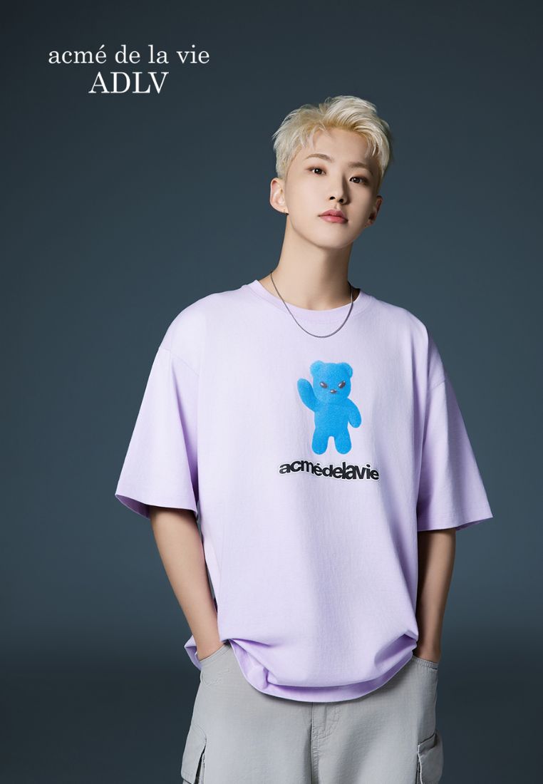 Alien Bear Short Sleeve T-Shirt Light Purple