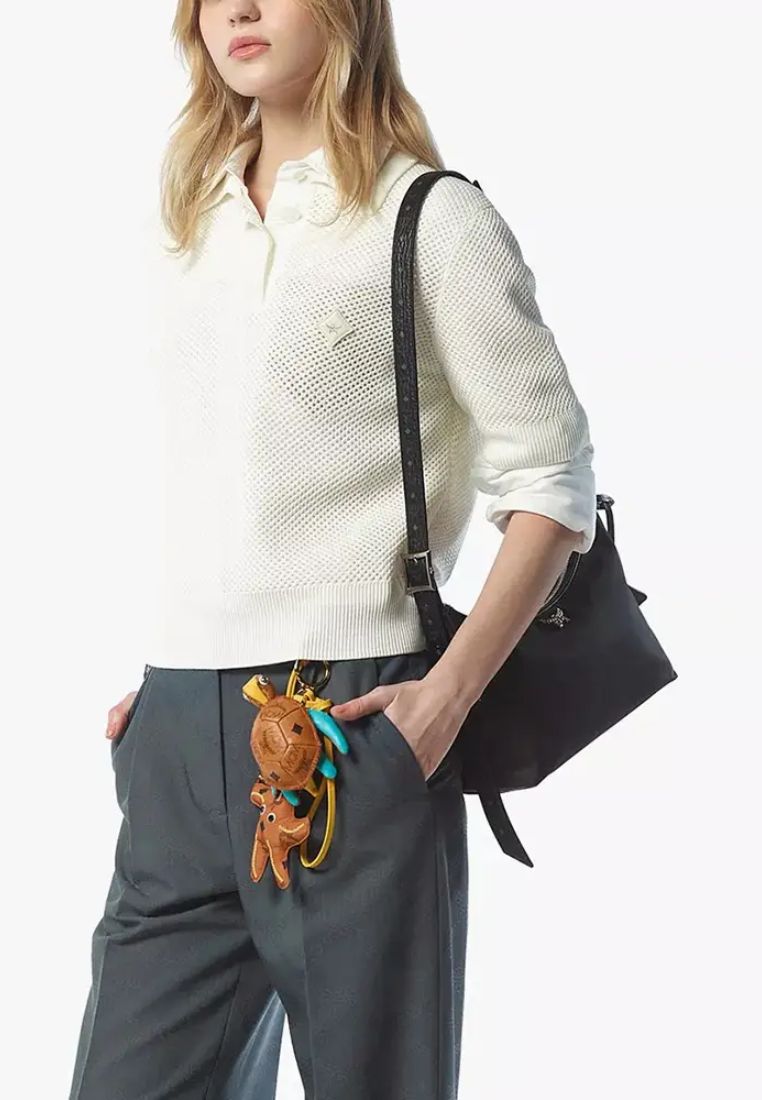 Aren Hobo In Recycled Nylon and Monogram Print Leather Black