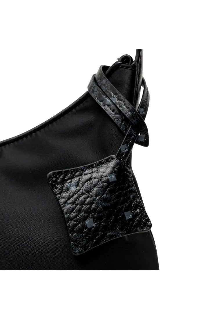 Aren Hobo In Recycled Nylon and Monogram Print Leather Black