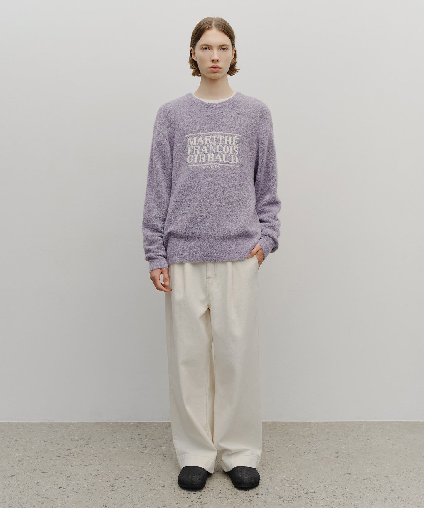 BOUCLE CLASSIC LOGO KNIT PULLOVER light purple