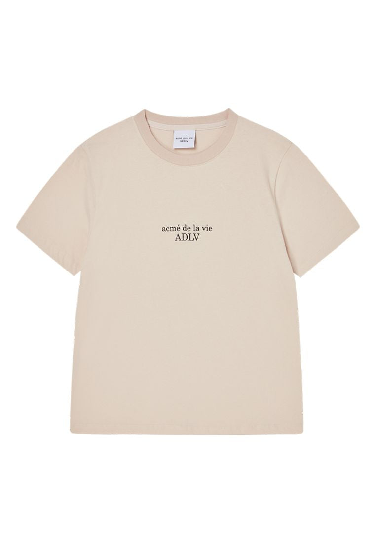 Basic Logo Woman Short Sleeve T-Shirt Dark Beige