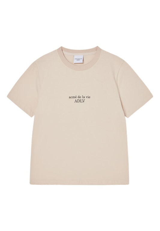 Basic Logo Woman Short Sleeve T-Shirt Dark Beige