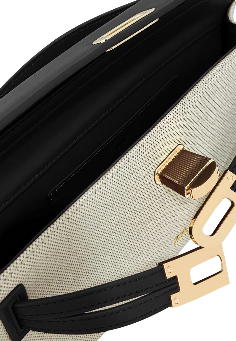 Bria Structured Top Handle Bag - Black Canvas