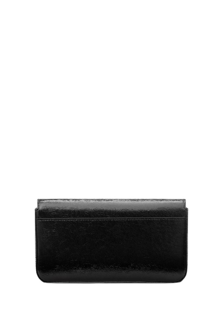 Bridget Crinkle Patent Mini Crossbody Black