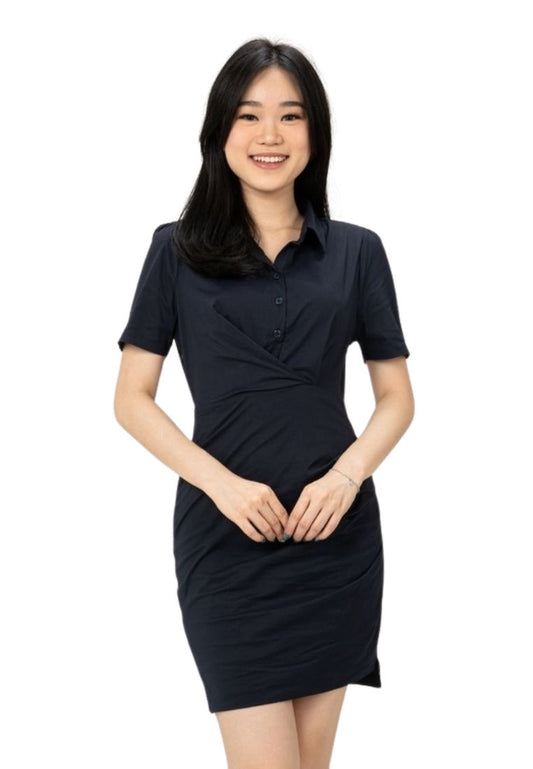 Button Mini Dress Navy By Wave