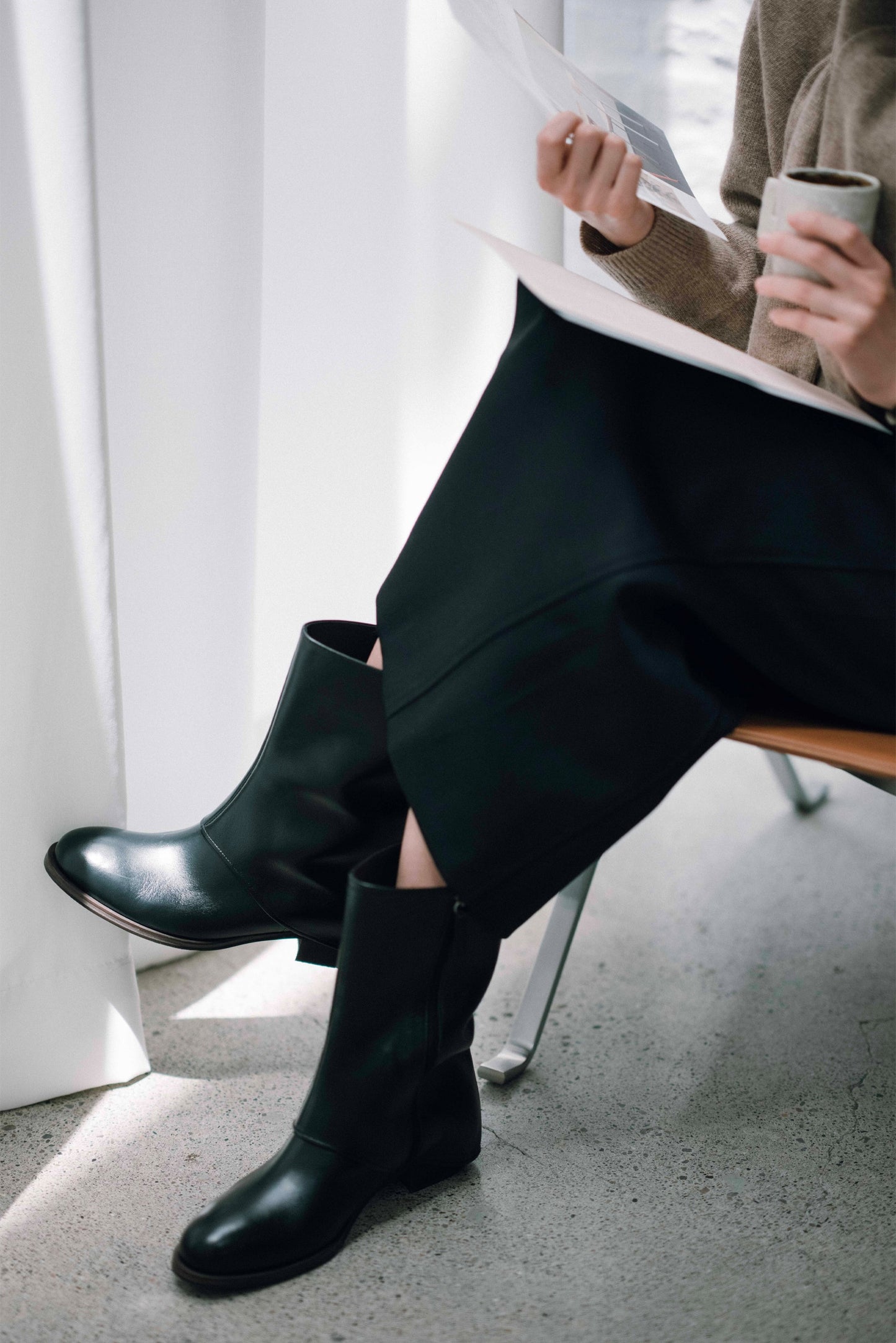 CAPE MIDDLE BOOTS soft black