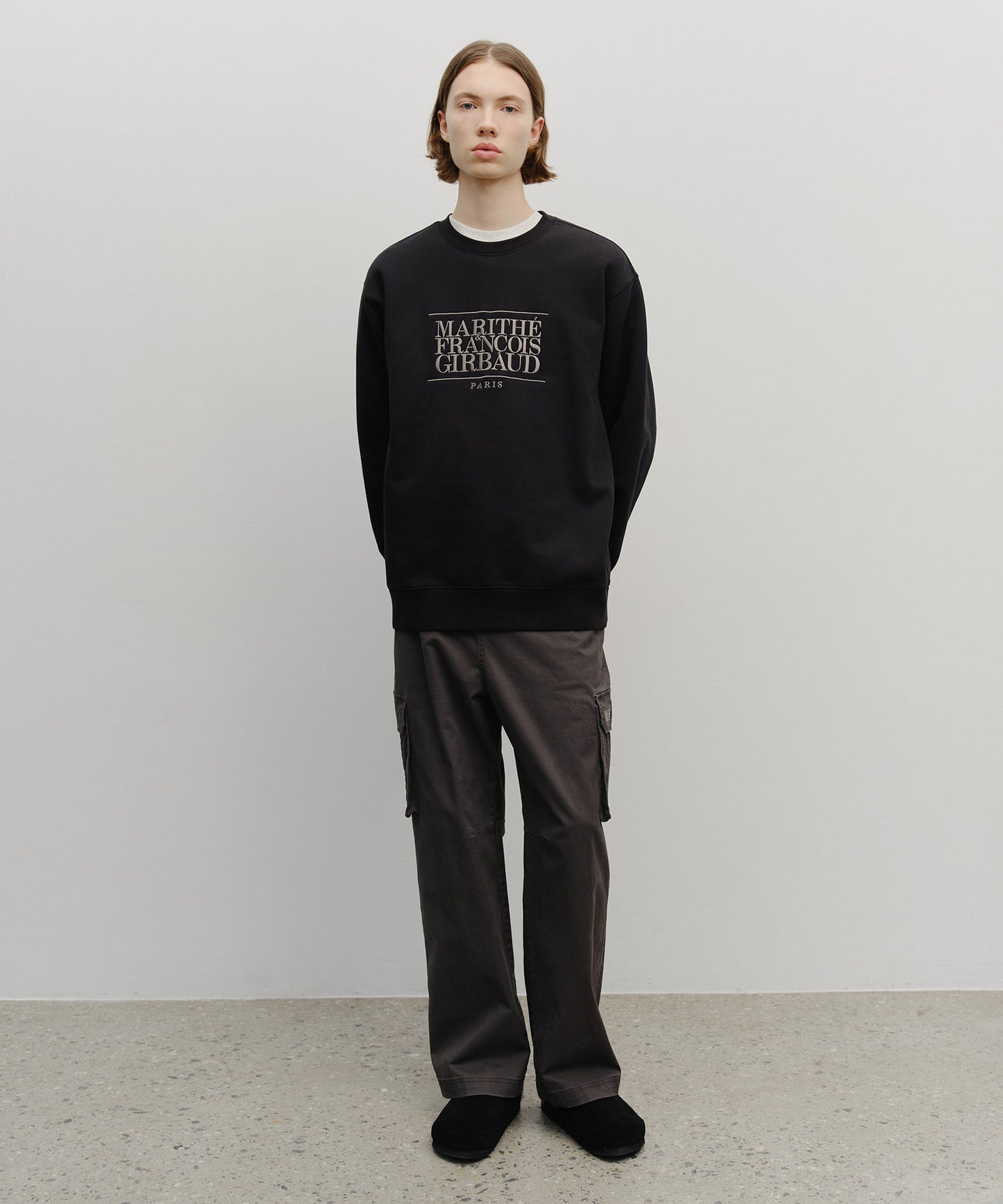 CLASSIC LOGO EMBROIDERY SWEATSHIRT (BRUSHED) black