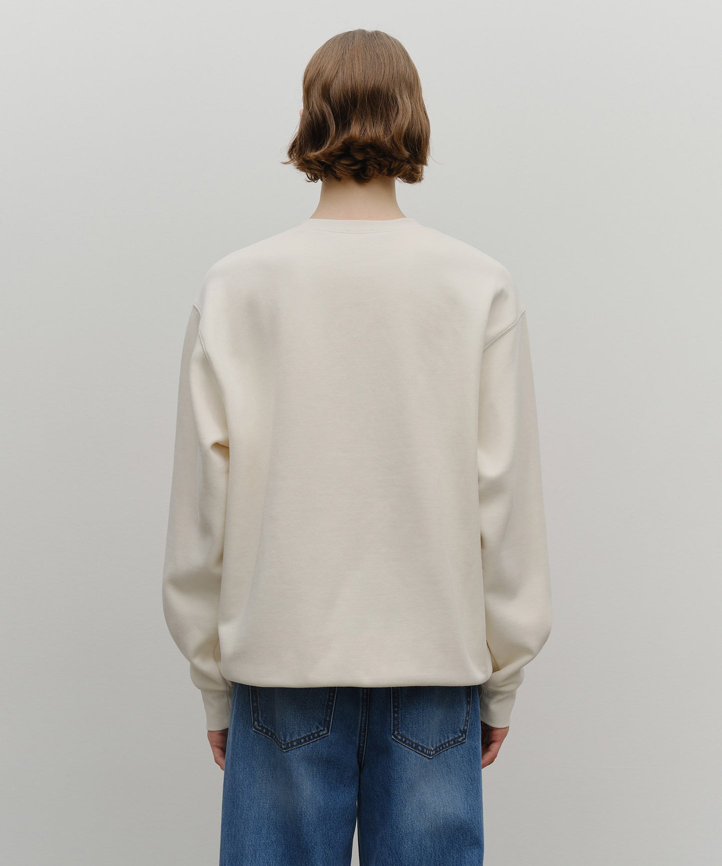 CLASSIC LOGO EMBROIDERY SWEATSHIRT (BRUSHED) cream
