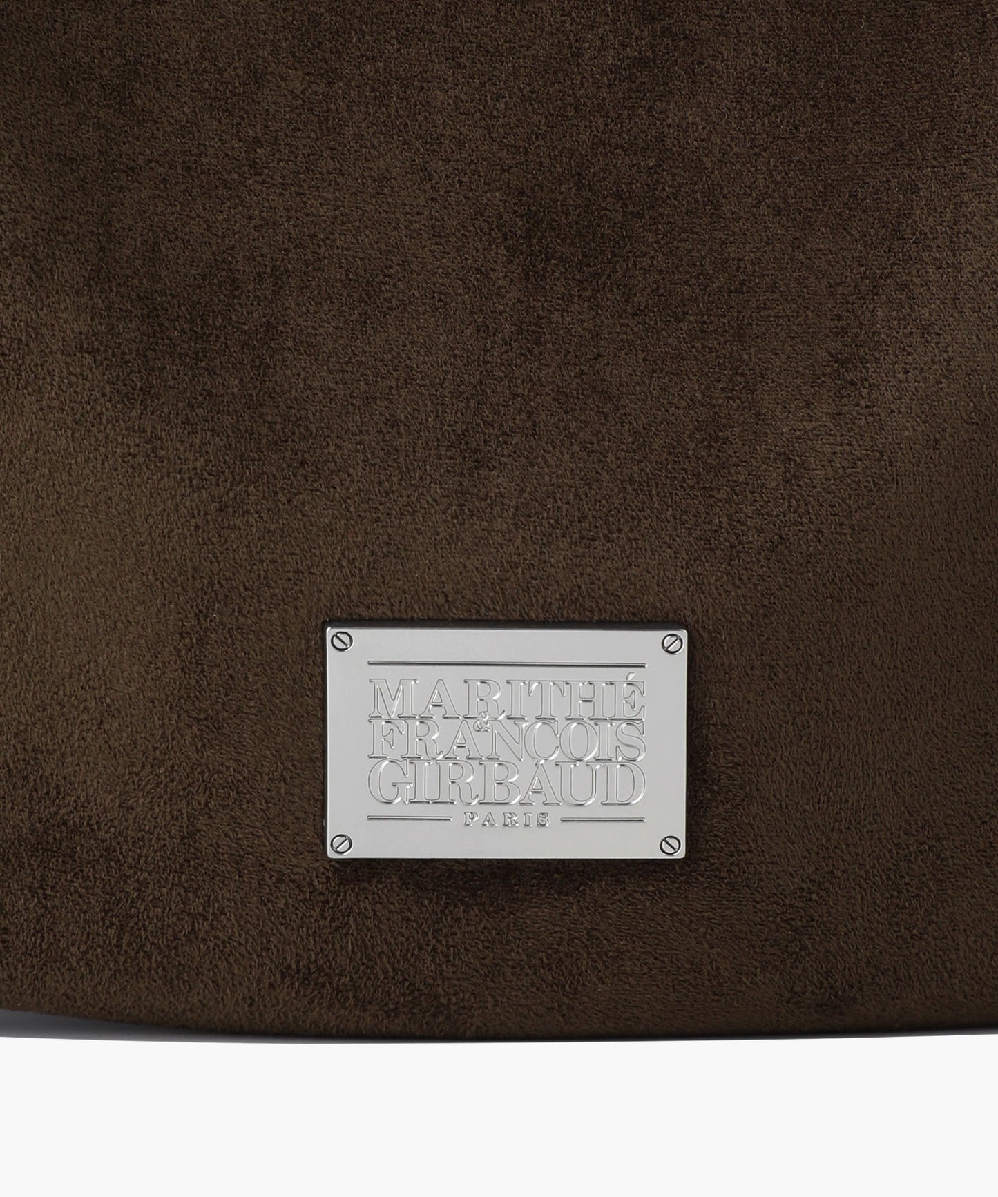 CLASSIC LOGO ROUND SUEDE SHOULDER BAG brown