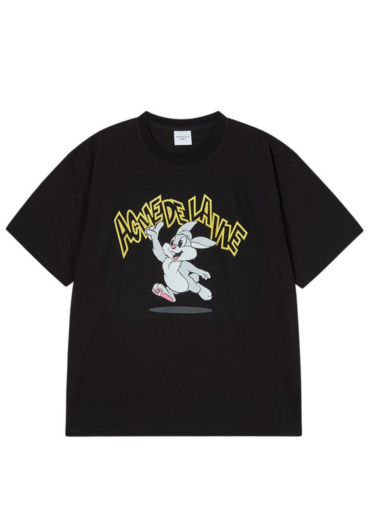 Cartoon Chinchilla Short Sleeve T-Shirt Black