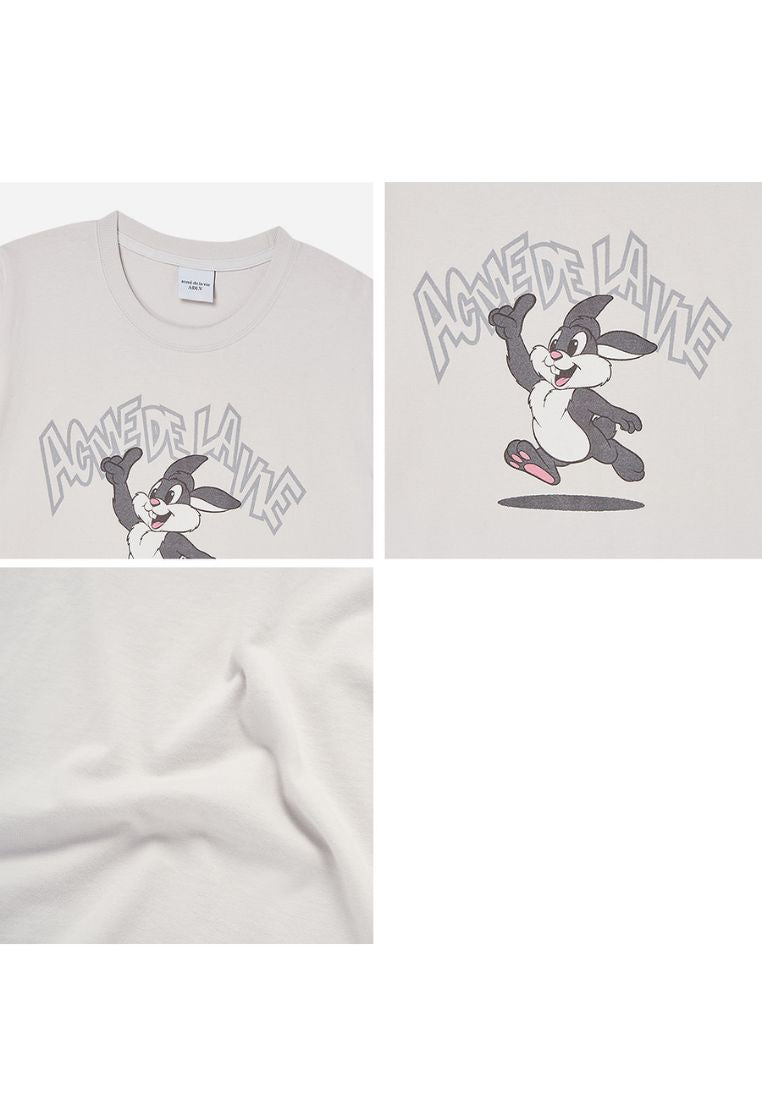 Cartoon Chinchilla Short Sleeve T-Shirt Light Gray