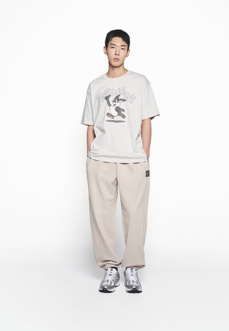 Cartoon Chinchilla Short Sleeve T-Shirt Light Gray