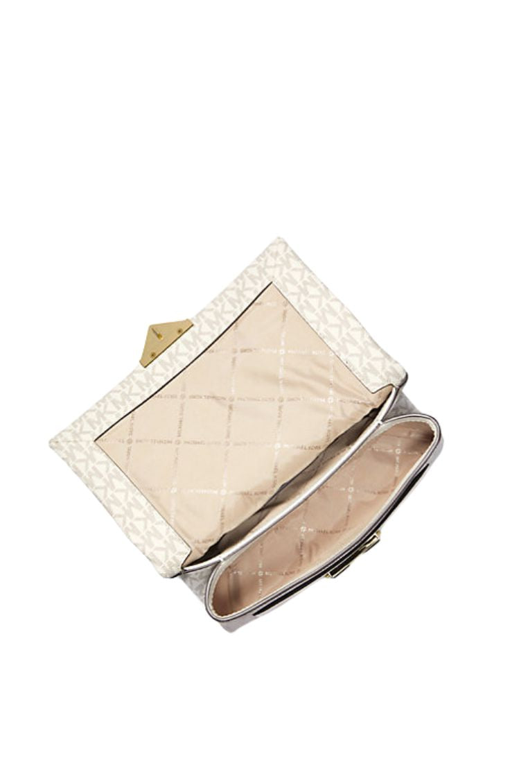 Cece Medium Logo Shoulder Bag Cream Multi