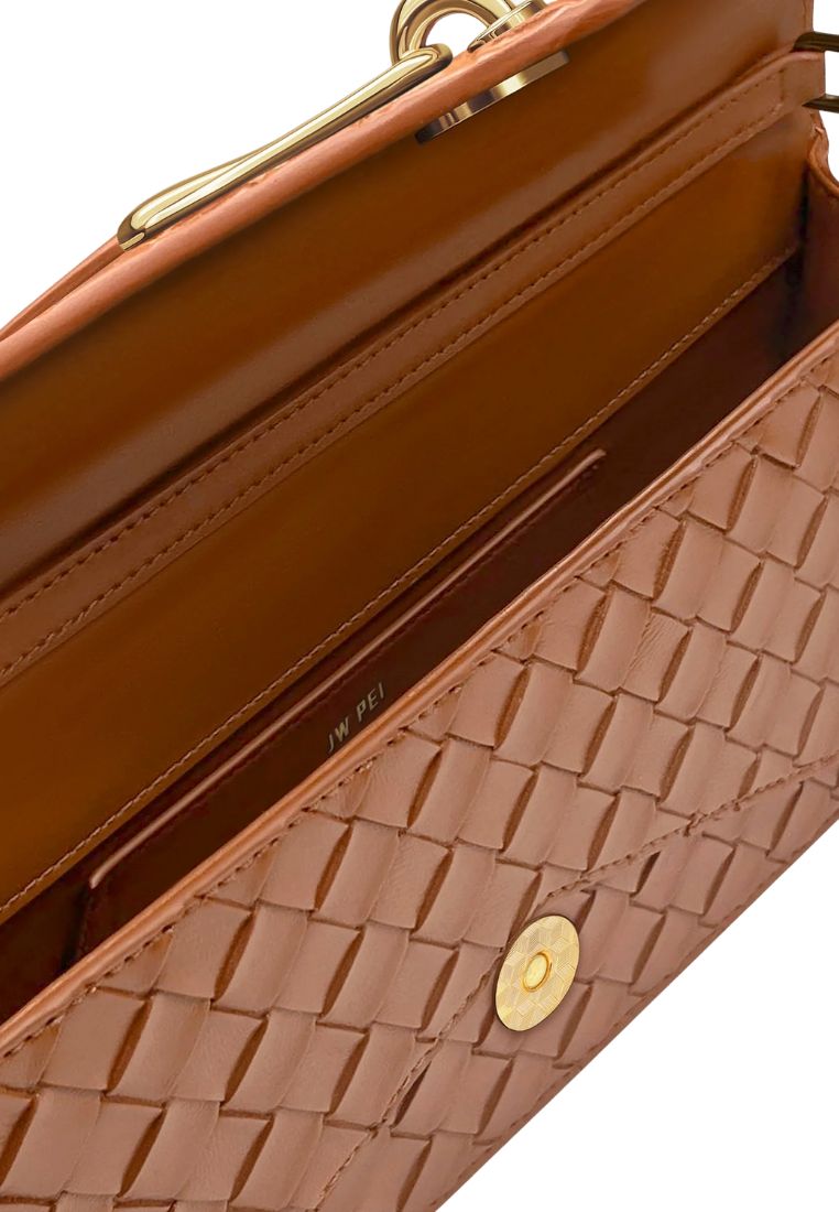 Celeste Woven Textured Envelope Top Handle Bag - Brown