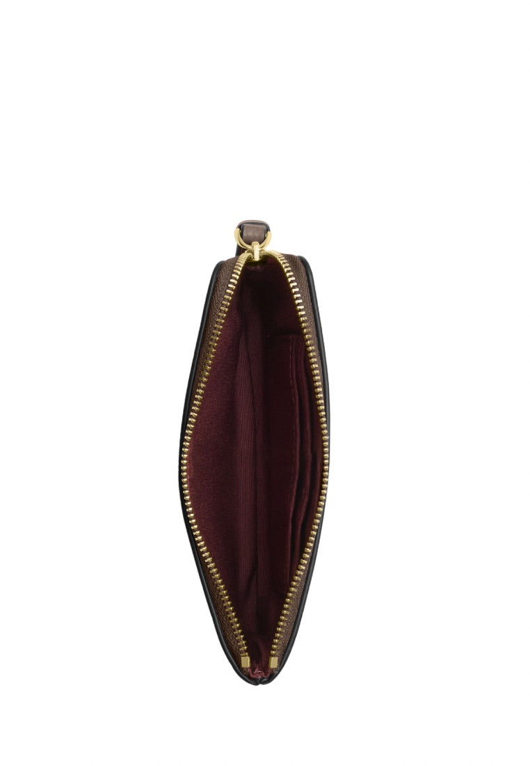 Corner Zip Wristlet Gold Dark Stone