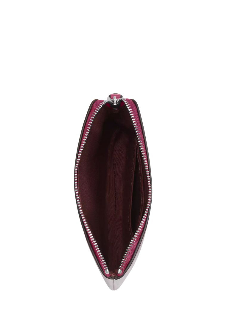 Corner Zip Wristlet Silver Pink