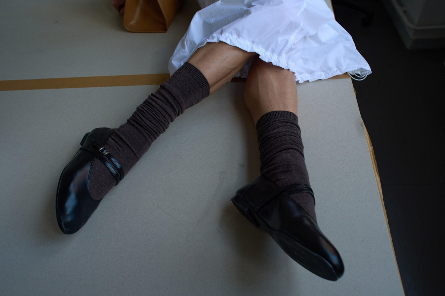 Atelier de LUMEN DOUBLE STRAP FLATS soft black