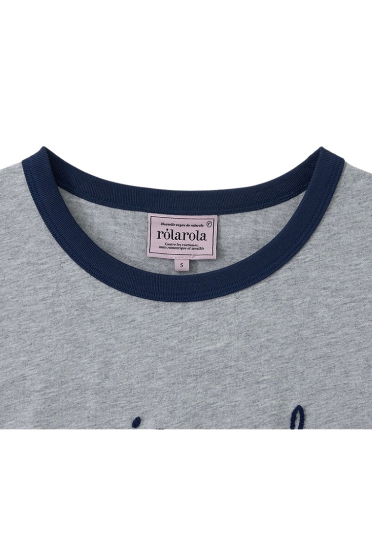 Maison De Rola Ringer T-Shirt Gray Navy