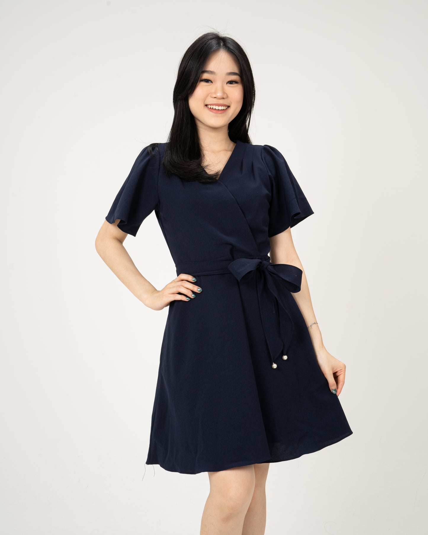 BELT DRESS BY BLING MADE IN KOREA NAVY