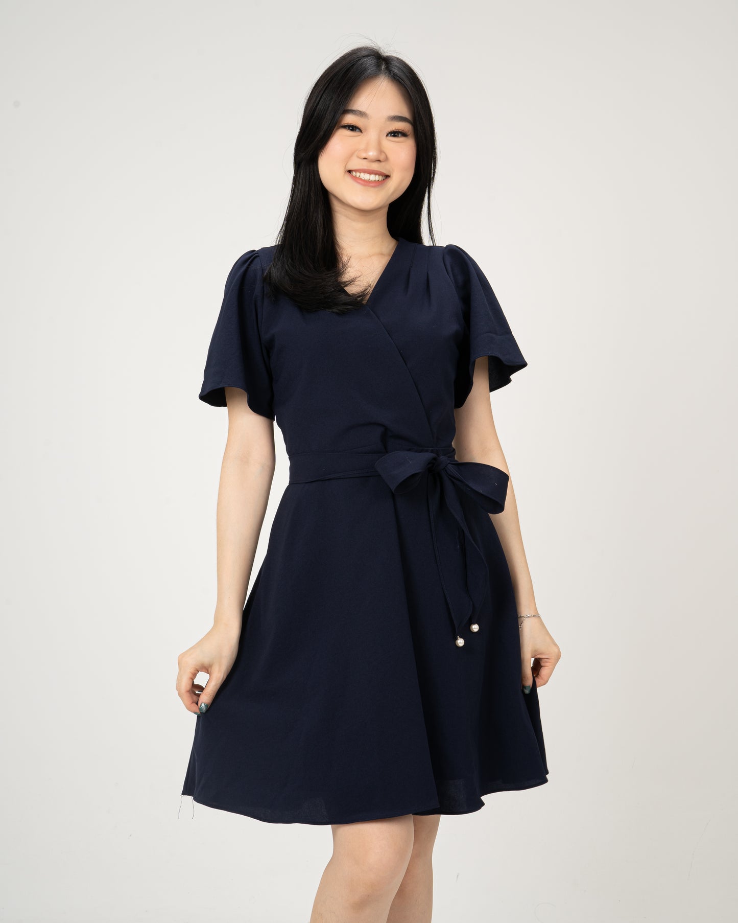 BELT DRESS BY BLING MADE IN KOREA NAVY