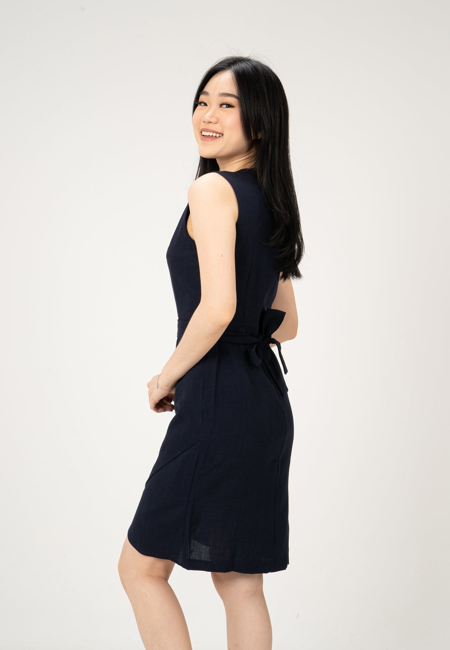 Tulip Hem Navy Dress