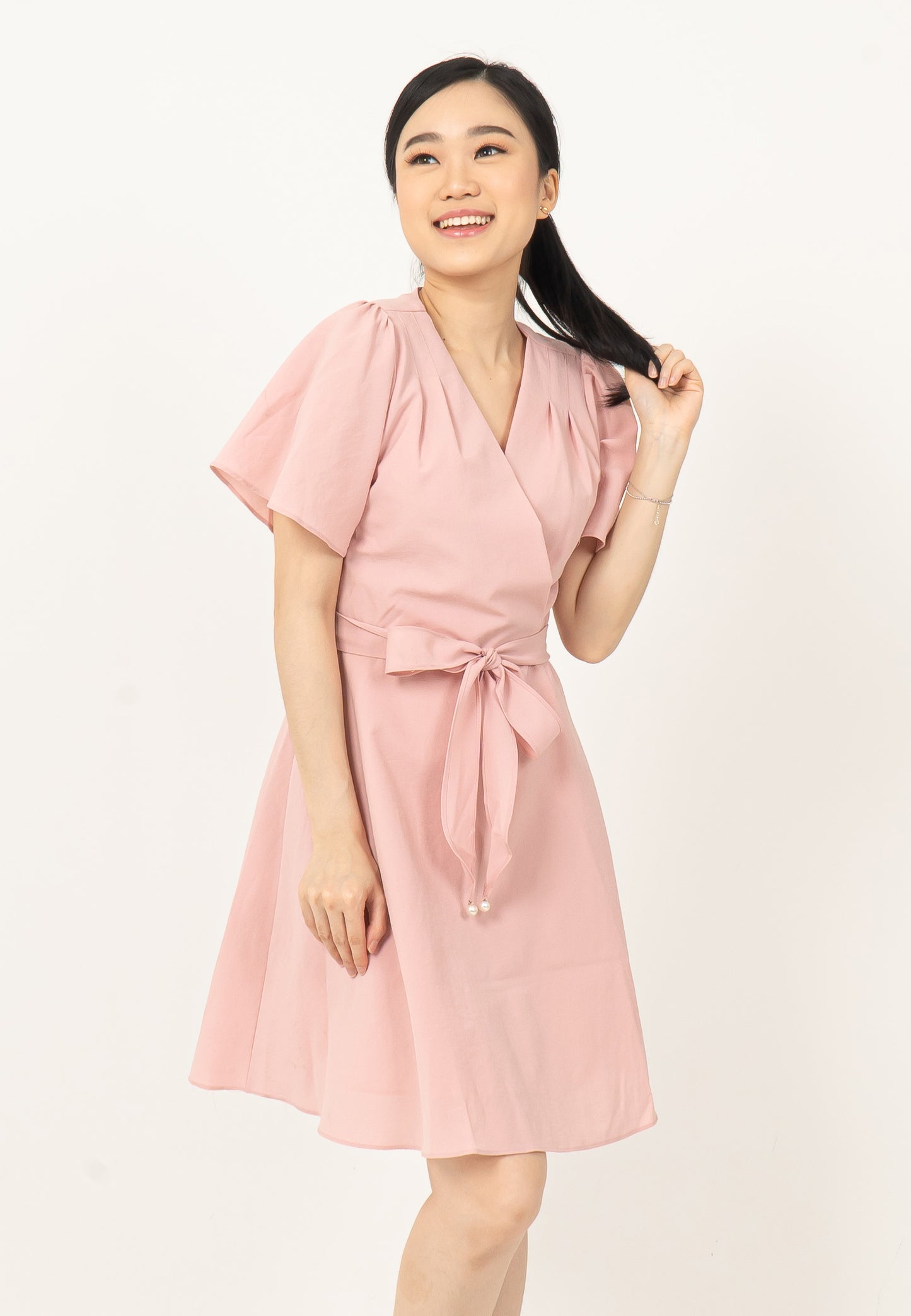 BELT DRESS BY BLING MADE IN KOREA PINK