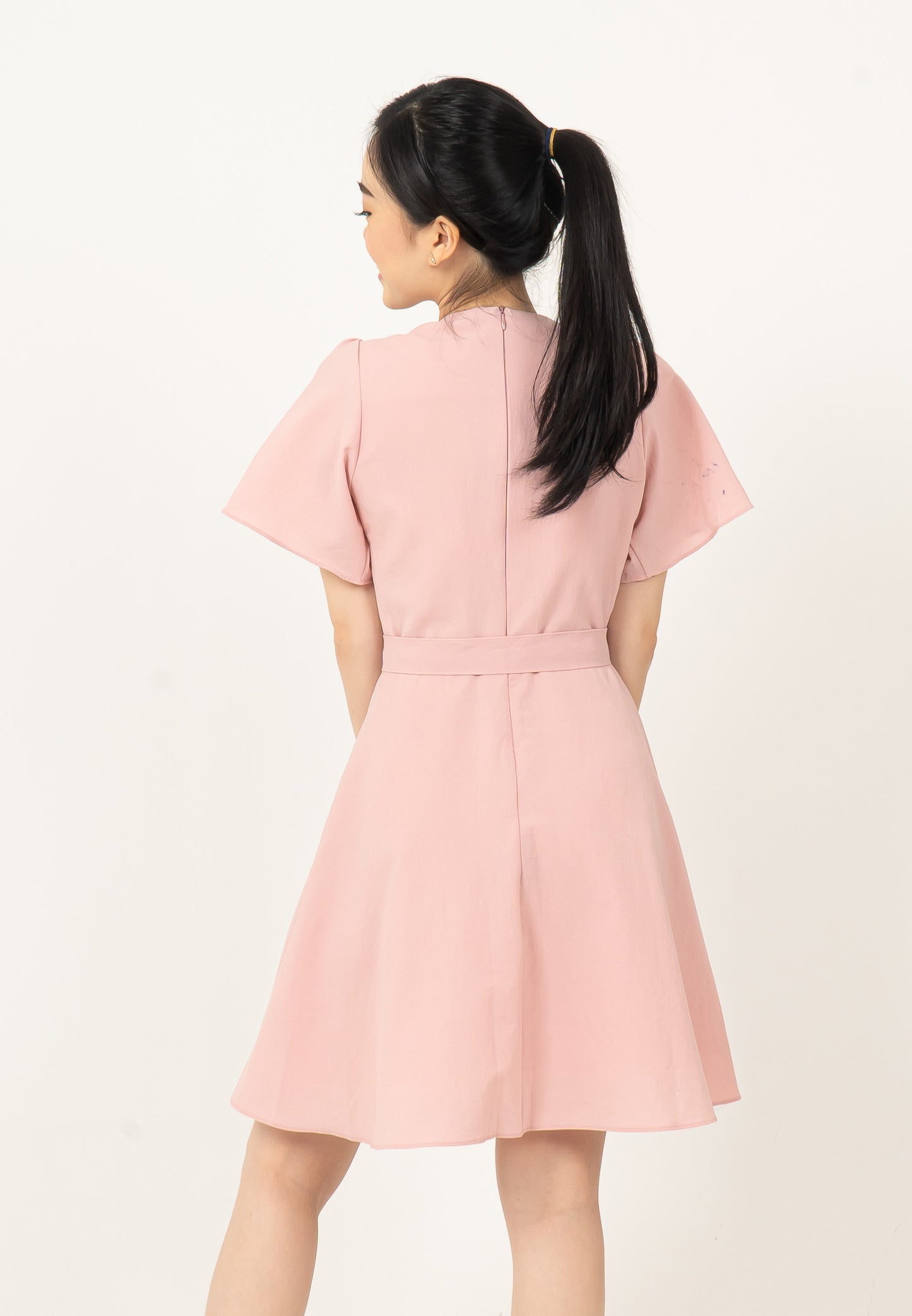 BELT DRESS BY BLING MADE IN KOREA PINK