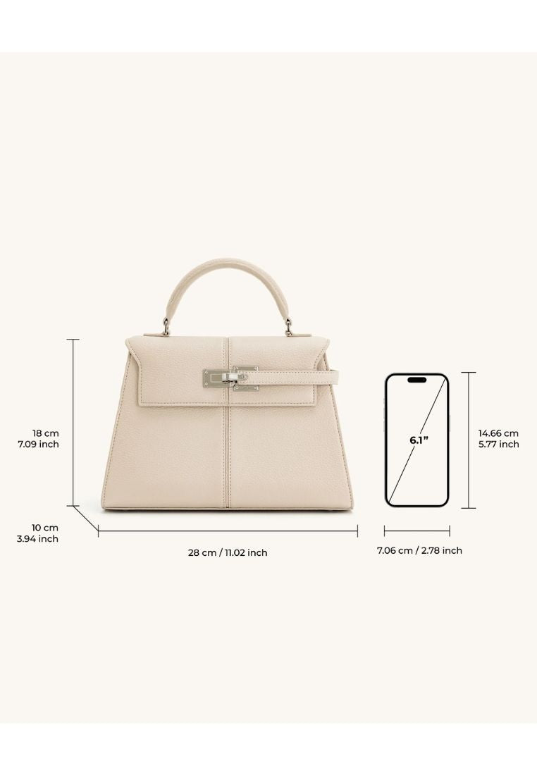 Elise Large Top Handle Bag - White
