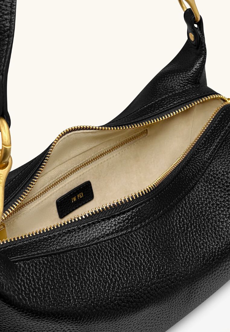 Selia Soft-Grain Crossbody Bag – Black