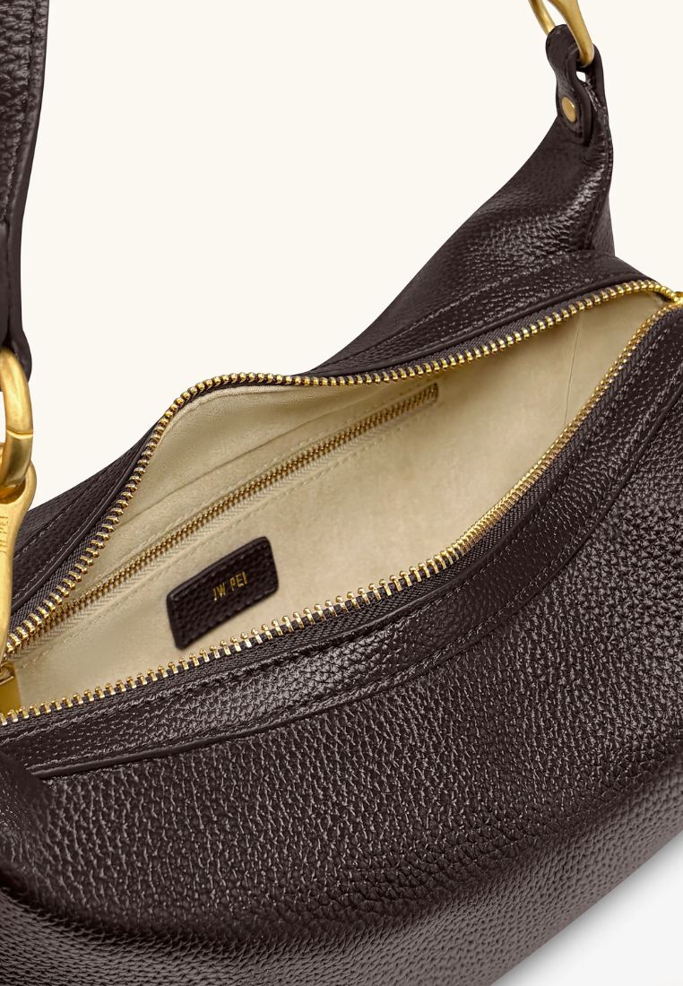 Selia Soft-Grain Crossbody Bag - Dark Brown