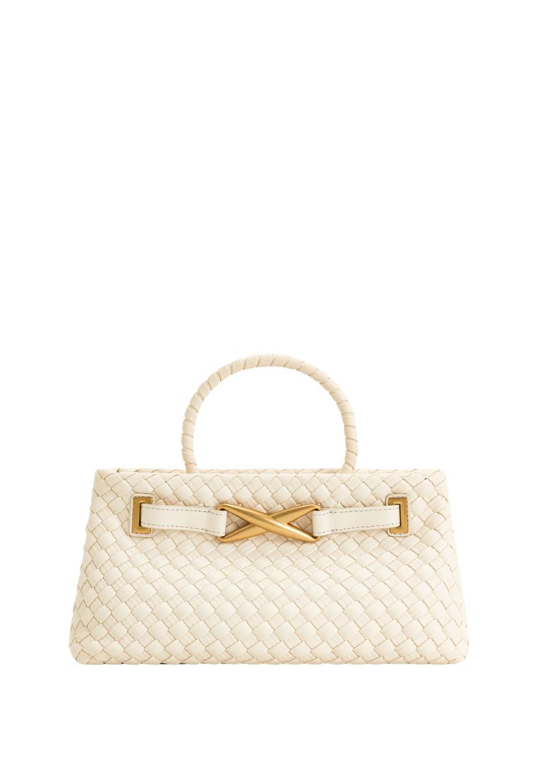 Elora Woven Tote Bag - White