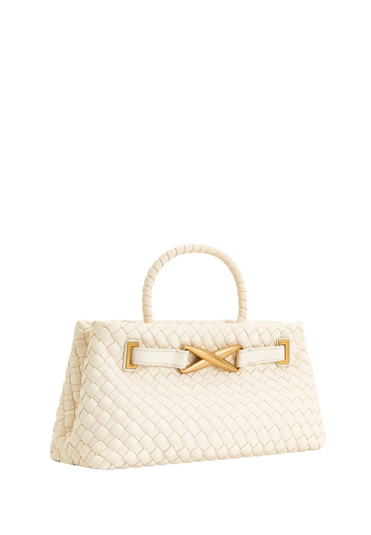 Elora Woven Tote Bag - White