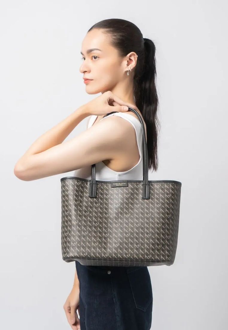 Ever-Ready Coated Canvas Zip Small Tote Bag Black