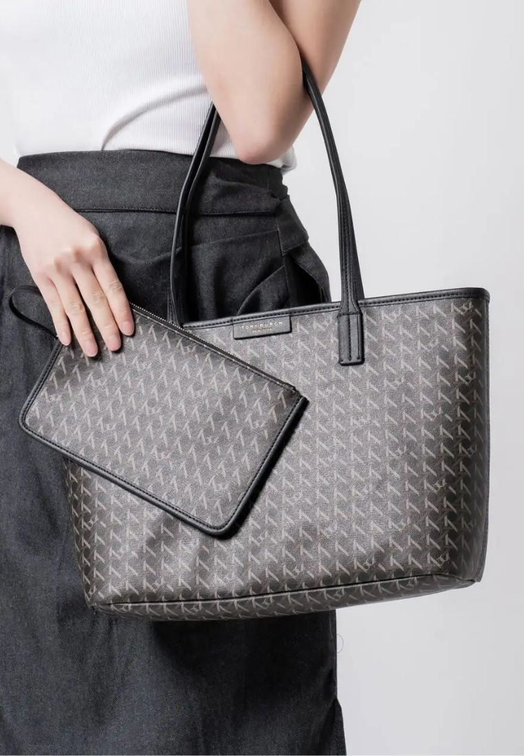 Ever-Ready Coated Canvas Zip Small Tote Bag Black