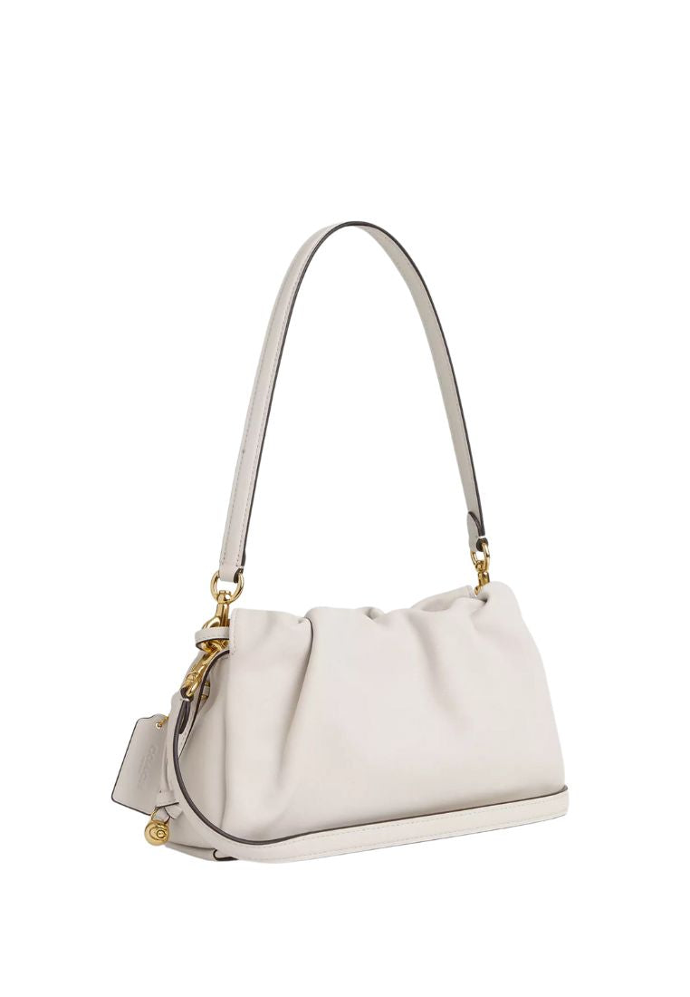 Faye Shoulder Bag With Ruching Gold Chalk