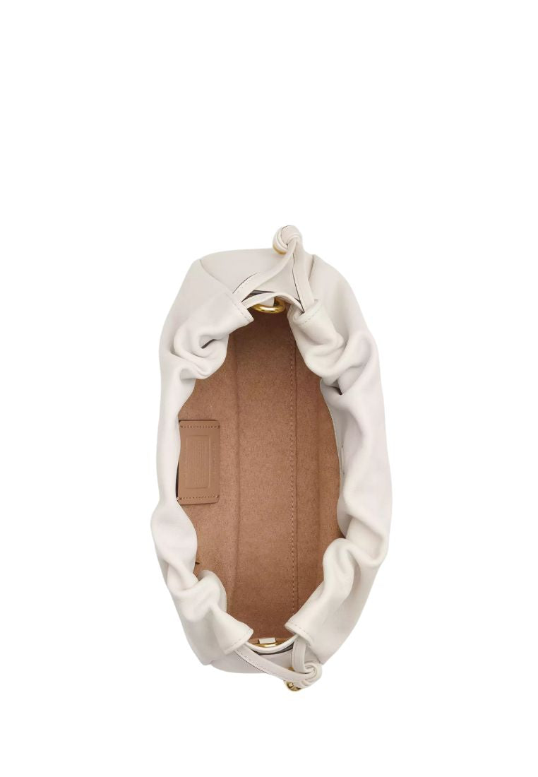 Faye Shoulder Bag With Ruching Gold Chalk