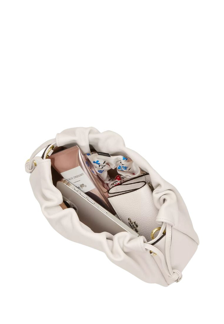 Faye Shoulder Bag With Ruching Gold Chalk