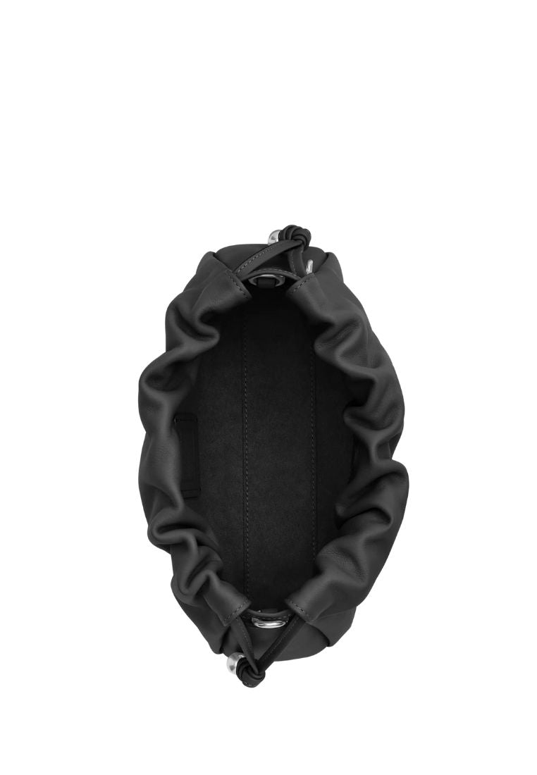 Faye Shoulder Bag With Ruching Silver Black