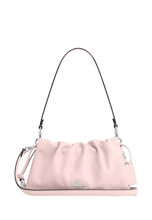 Faye Shoulder Bag With Ruching Silver Blush