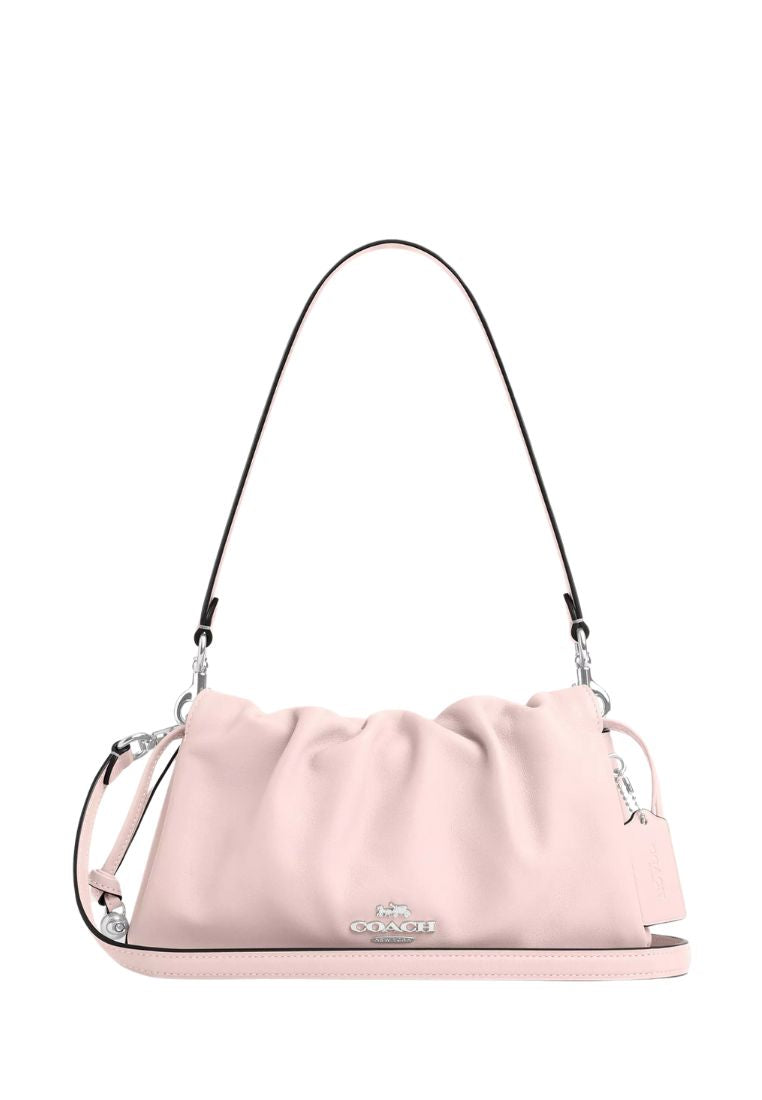 Faye Shoulder Bag With Ruching Silver Blush