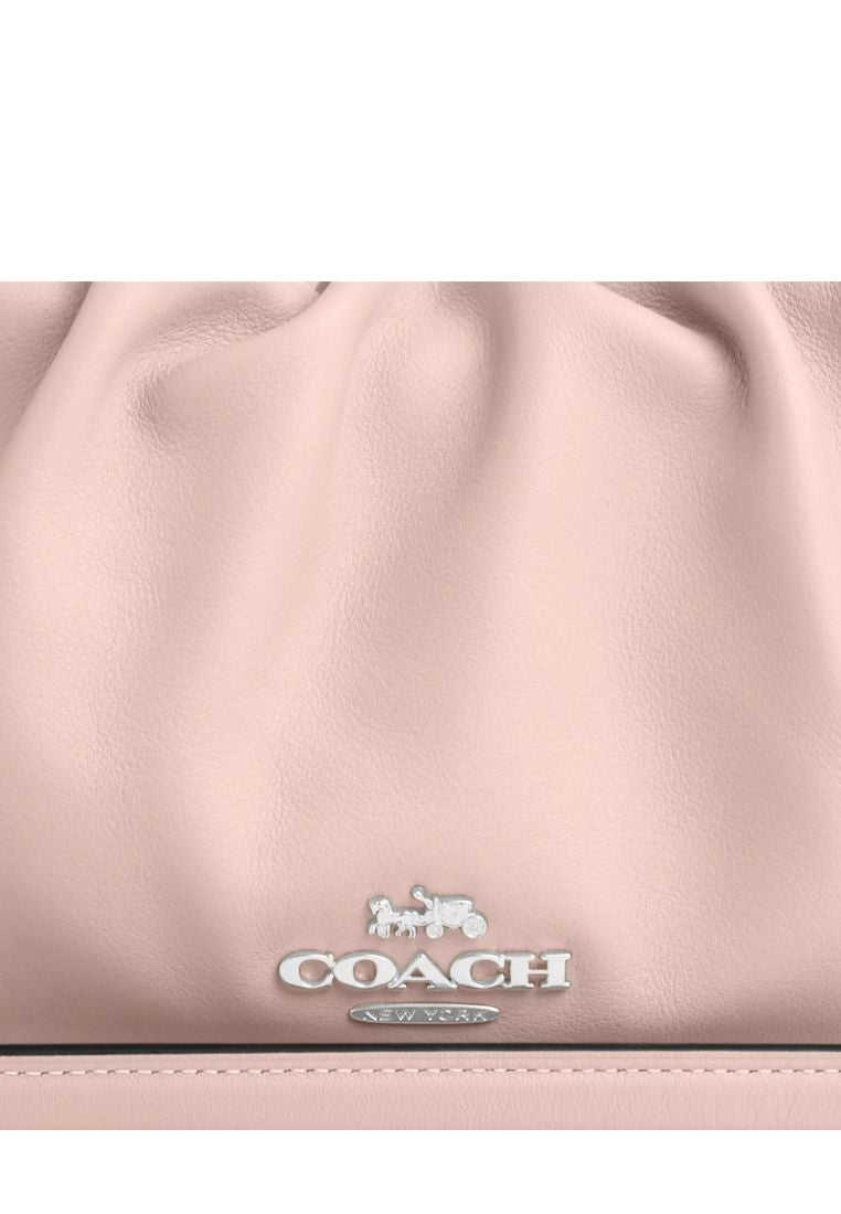 Faye Shoulder Bag With Ruching Silver Blush