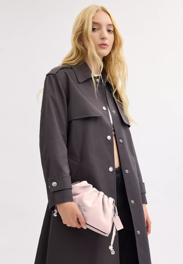 Faye Shoulder Bag With Ruching Silver Blush