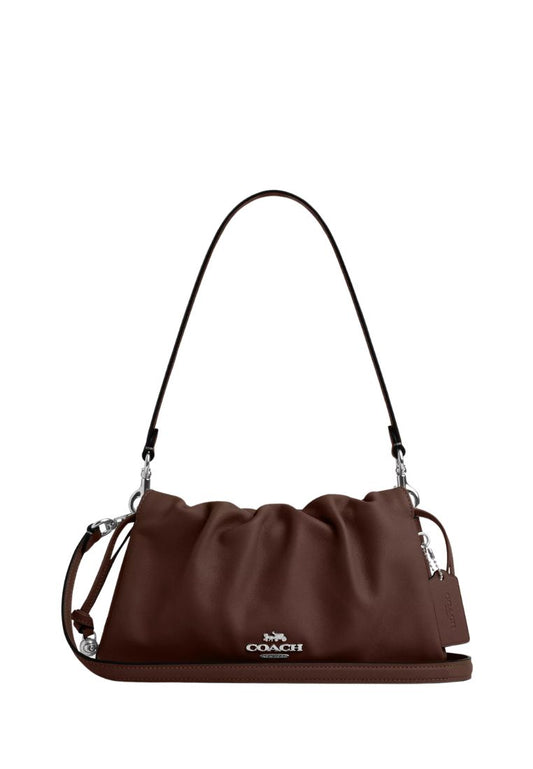 Faye Shoulder Bag With Ruching Silver Maple