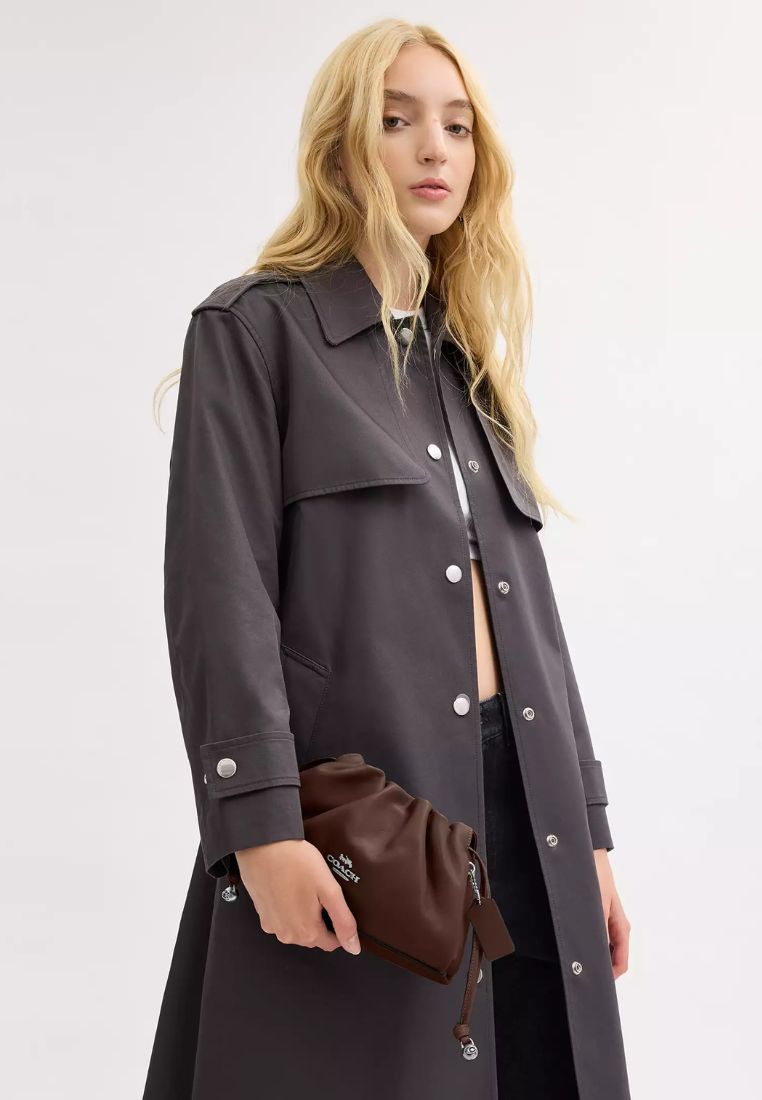 Faye Shoulder Bag With Ruching Silver Maple