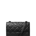 Fleming Polished-Grain Small Shoulder Bag All Black