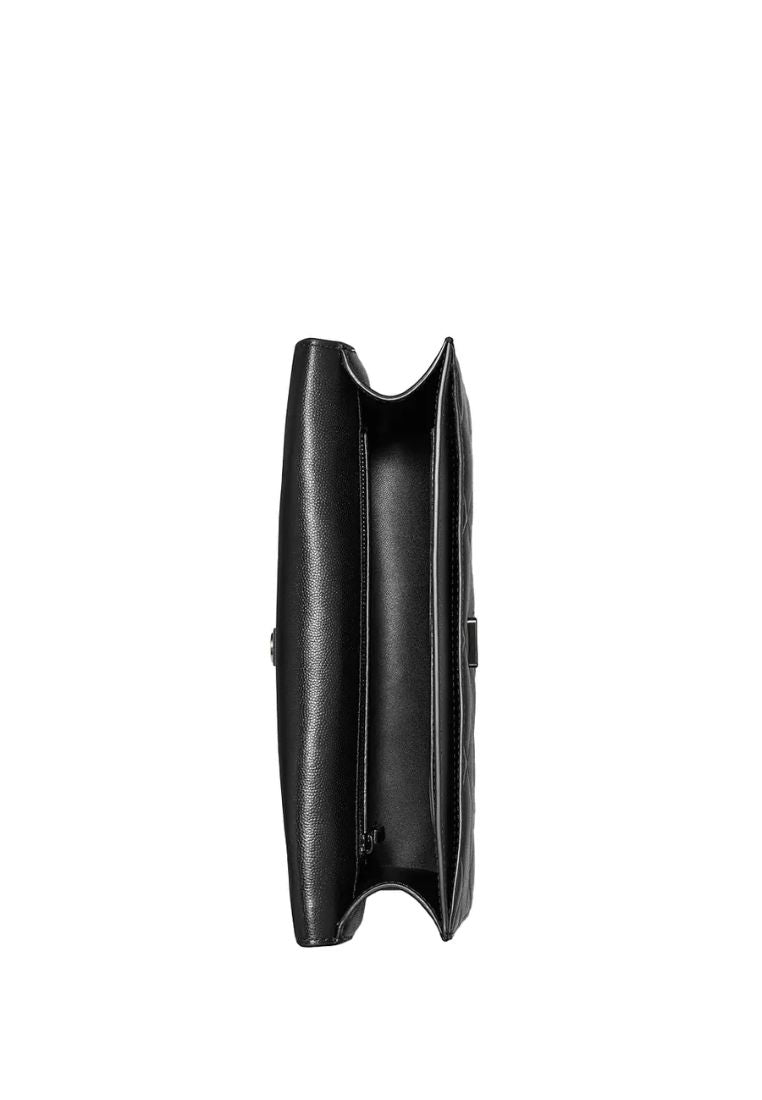 Fleming Polished-Grain Small Shoulder Bag All Black