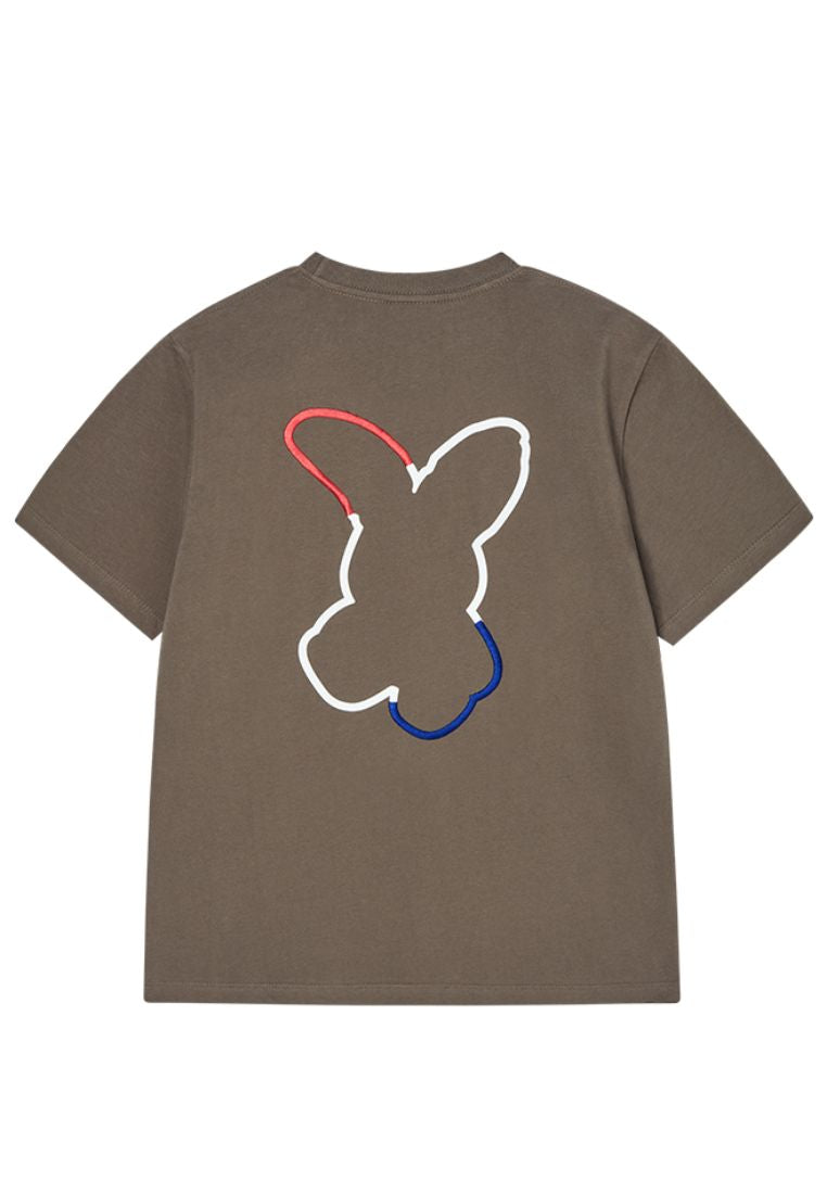 French Rabbit Silhouette Woman Short Sleeve T-Shirt Cocoa