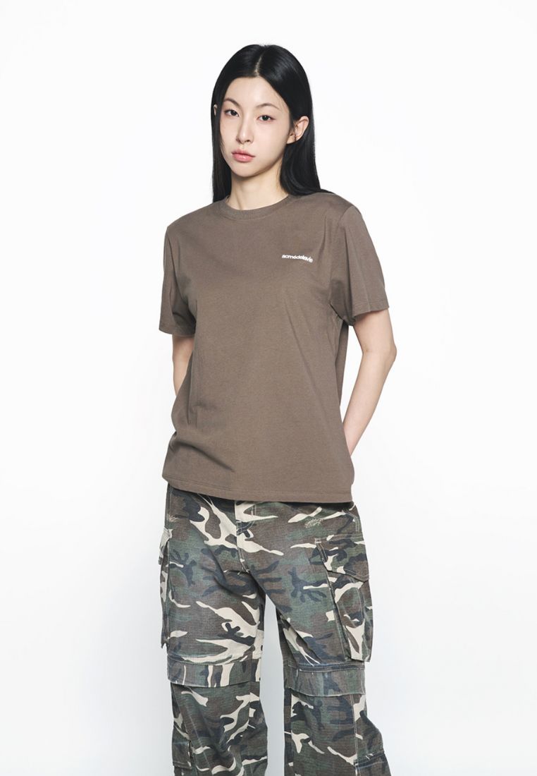 French Rabbit Silhouette Woman Short Sleeve T-Shirt Cocoa